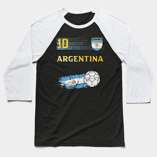 Argentina Soccer Fans Jersey Argentinian Flag Football Lovers Baseball T-Shirt by TeeBlade